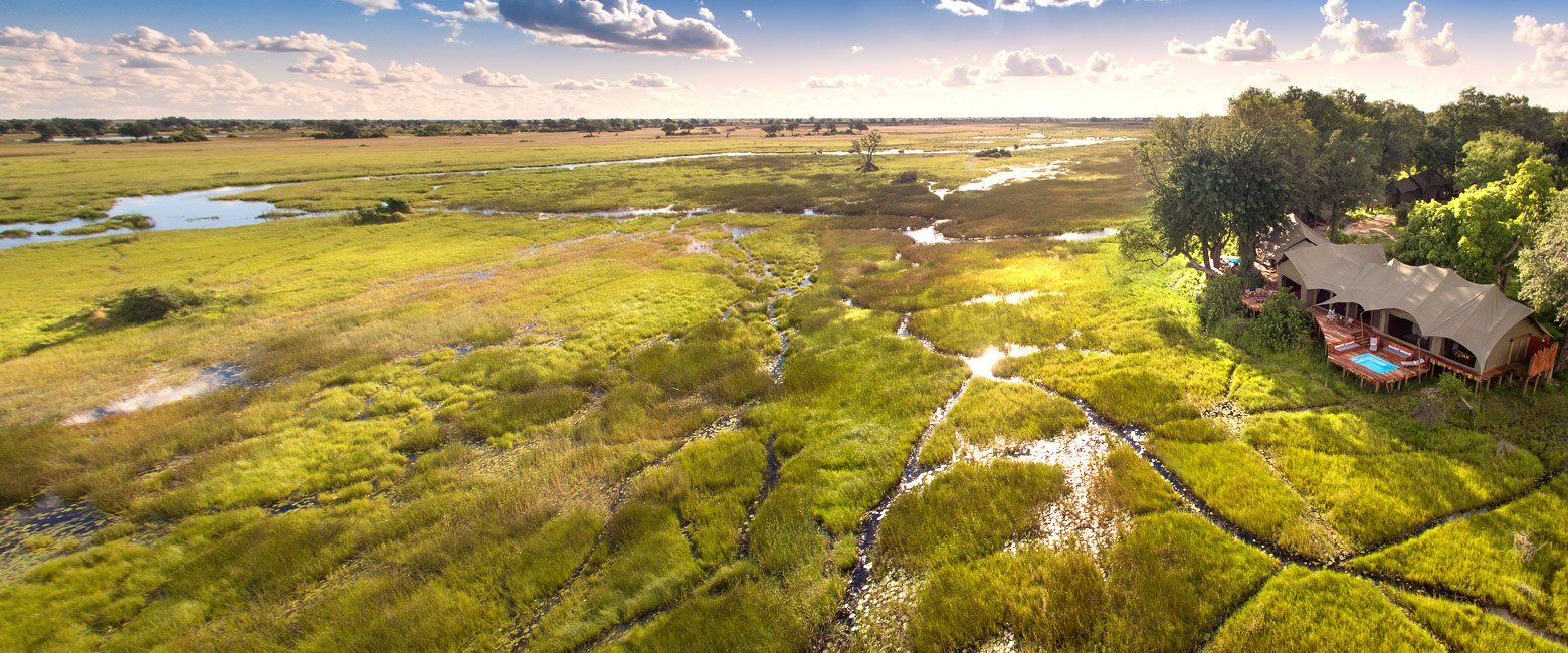is an area of seasonal floodplains with two very high-end lodges 