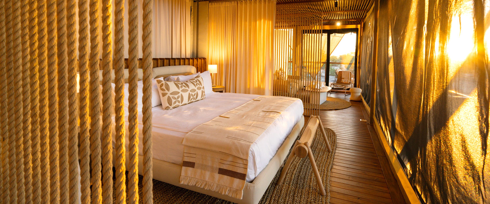 is a relatively upmarket property in the marginal Mababe area of the Okavango Delta 