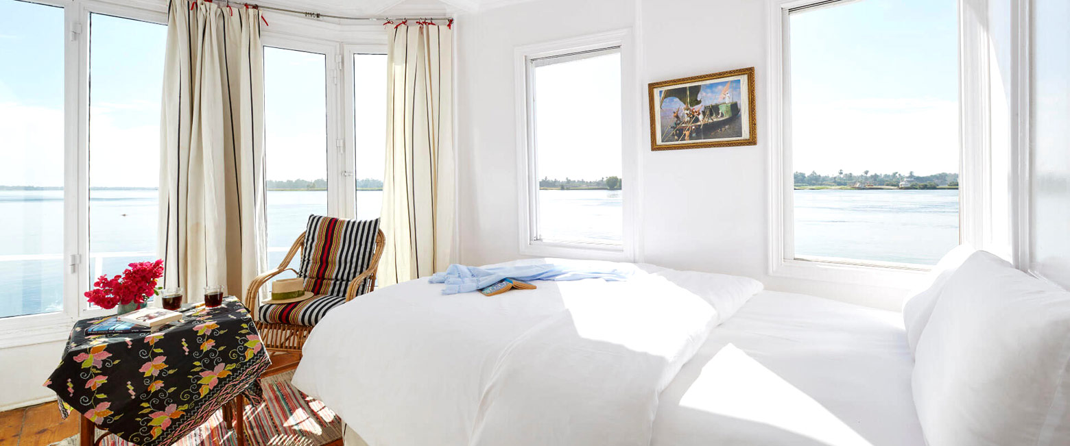 is a traditional dahabiya sailing from Luxor to Aswan