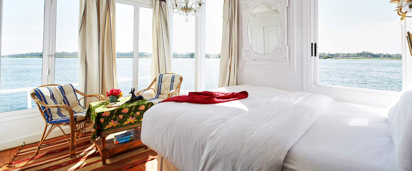 is a traditional dahabiya sailing from Luxor to Aswan