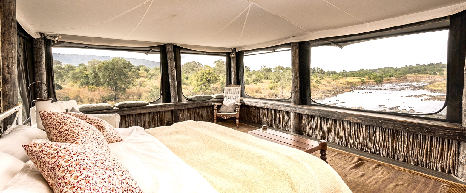 is an intimate private camp in the Maasai Mara area