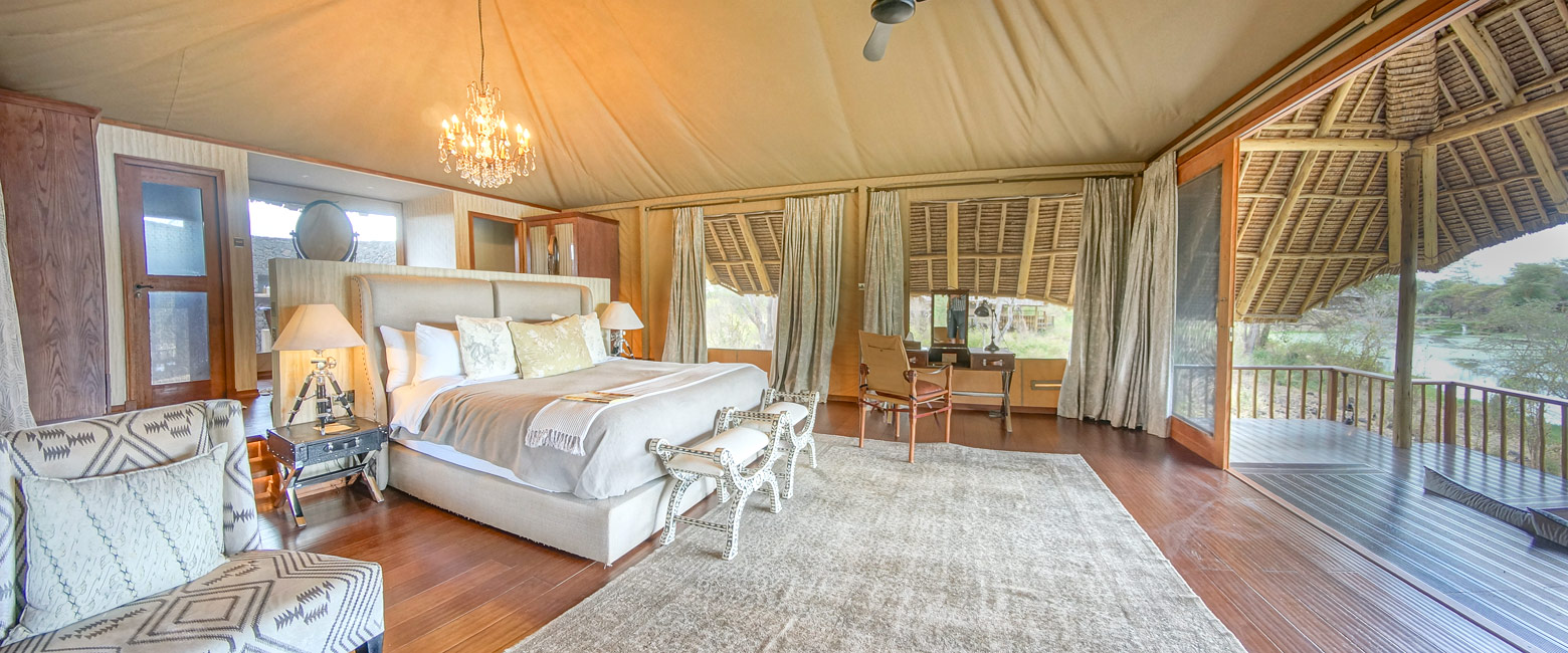 is a remote upmarket lodge in the Tsavo West area 