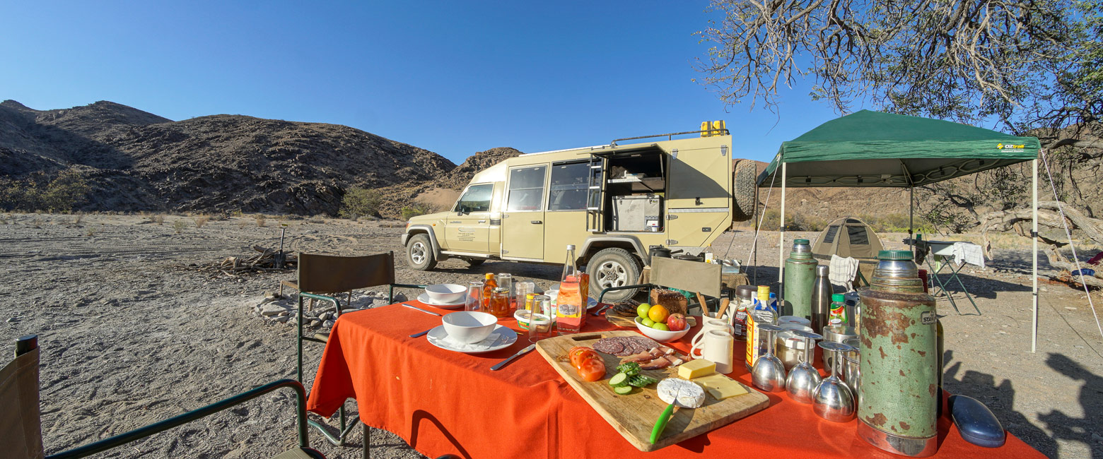 is a simple overlanding base in the Damaraland area