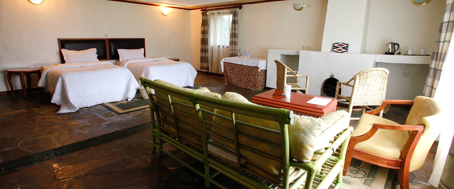 is a simple lower cost lodge in the Virunga Mountains area