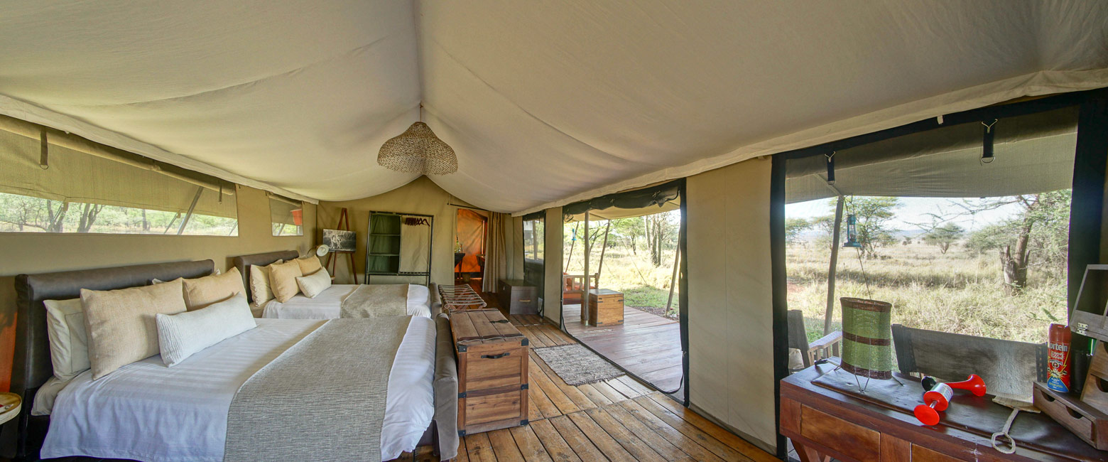 is a high specification camp in the Serengeti Central area
