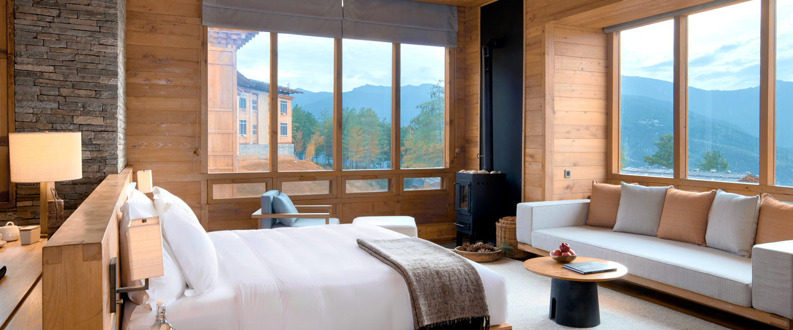 is an upmarket modern lodge in the Paro area of Bhutan